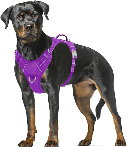 Reflective No-Pull Dog Harness, Adjustable Comfort for Training & Walking Purple X-Large