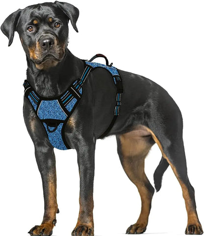 Reflective No-Pull Dog Harness, Adjustable Comfort for Training & Walking Blue Black X-Large