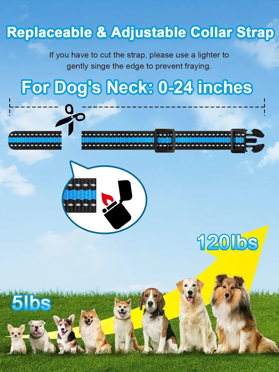 Remote Dog Training Collar for 2 Dogs, 3300ft Waterproof Rechargeable