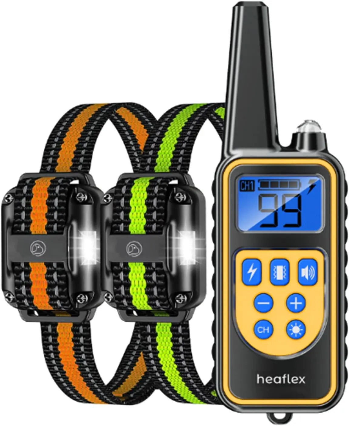 Remote Dog Training Collars –Waterproof Rechargeable 1640ft Range, 3 Dog System For 2 Dogs (Yellow)