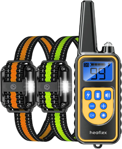 Remote Dog Training Collars –Waterproof Rechargeable 1640ft Range, 3 Dog System For 2 Dogs (Yellow)