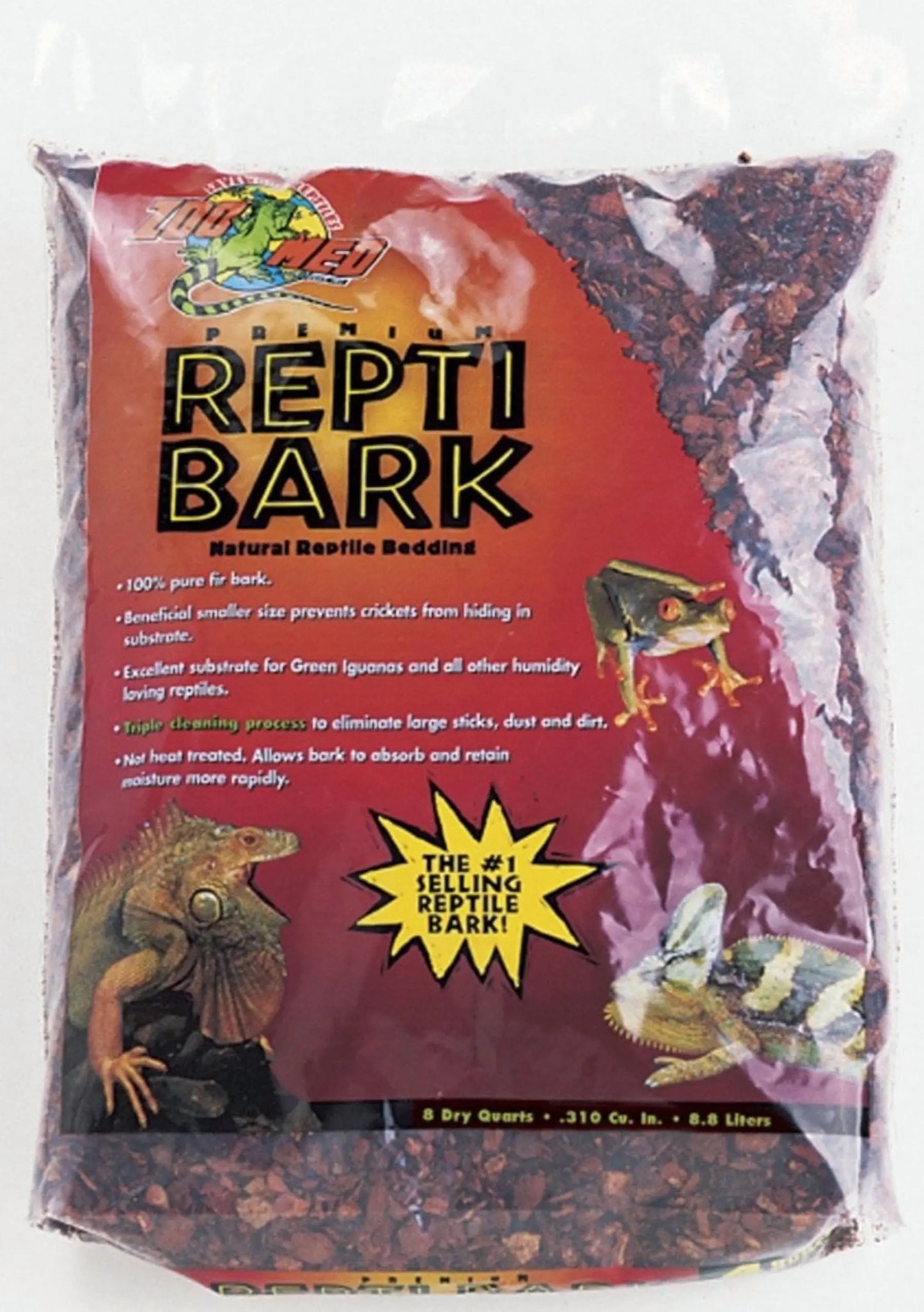 ReptiBark Natural Reptile Bedding Substrate | 100% Fir Bark Terrarium 8 Qt