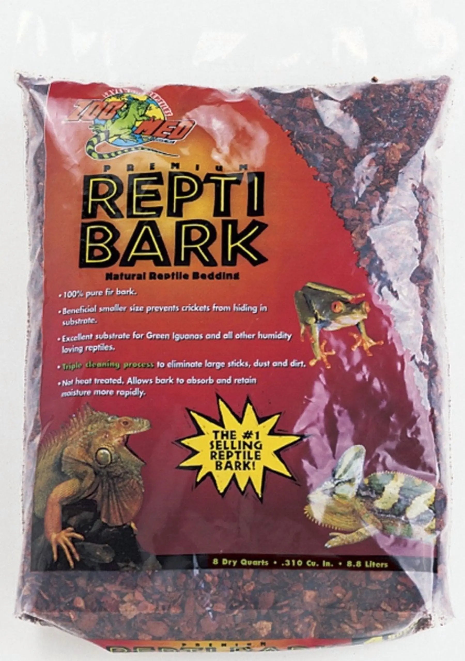 ReptiBark Natural Reptile Bedding Substrate | 100% Fir Bark Terrarium 8 Qt