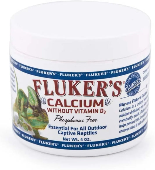 Reptile Calcium Supplement Powder Without Vitamin D3 Phosphorus-Free 4-Ounce