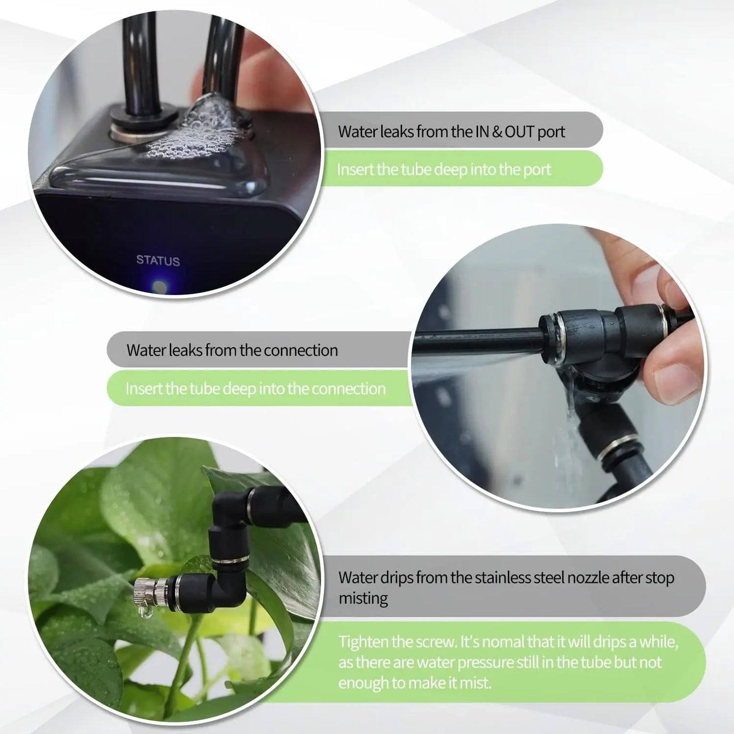 Reptile Misting System Humidifier with Timer & Adjustable Spray Nozzles