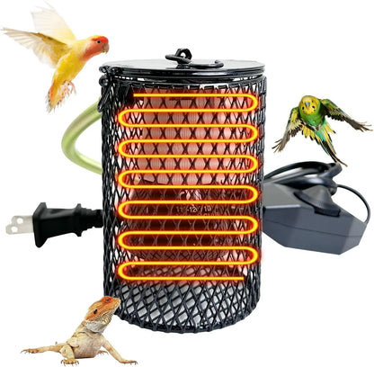 Reptile & Bird Cage Ceramic Heat Lamp 0-100W Guard No Light Emitter Black