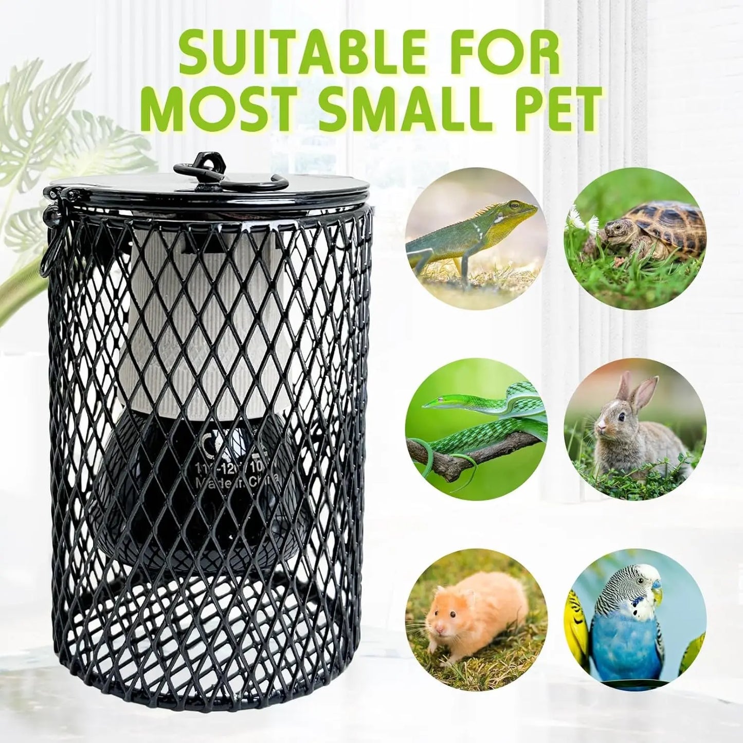 Reptile & Bird Cage Ceramic Heat Lamp 0-100W Guard No Light Emitter