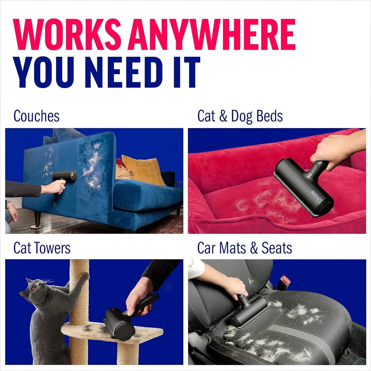 Reusable Pet Hair Remover Roller for Furniture, Carpet & Clothing