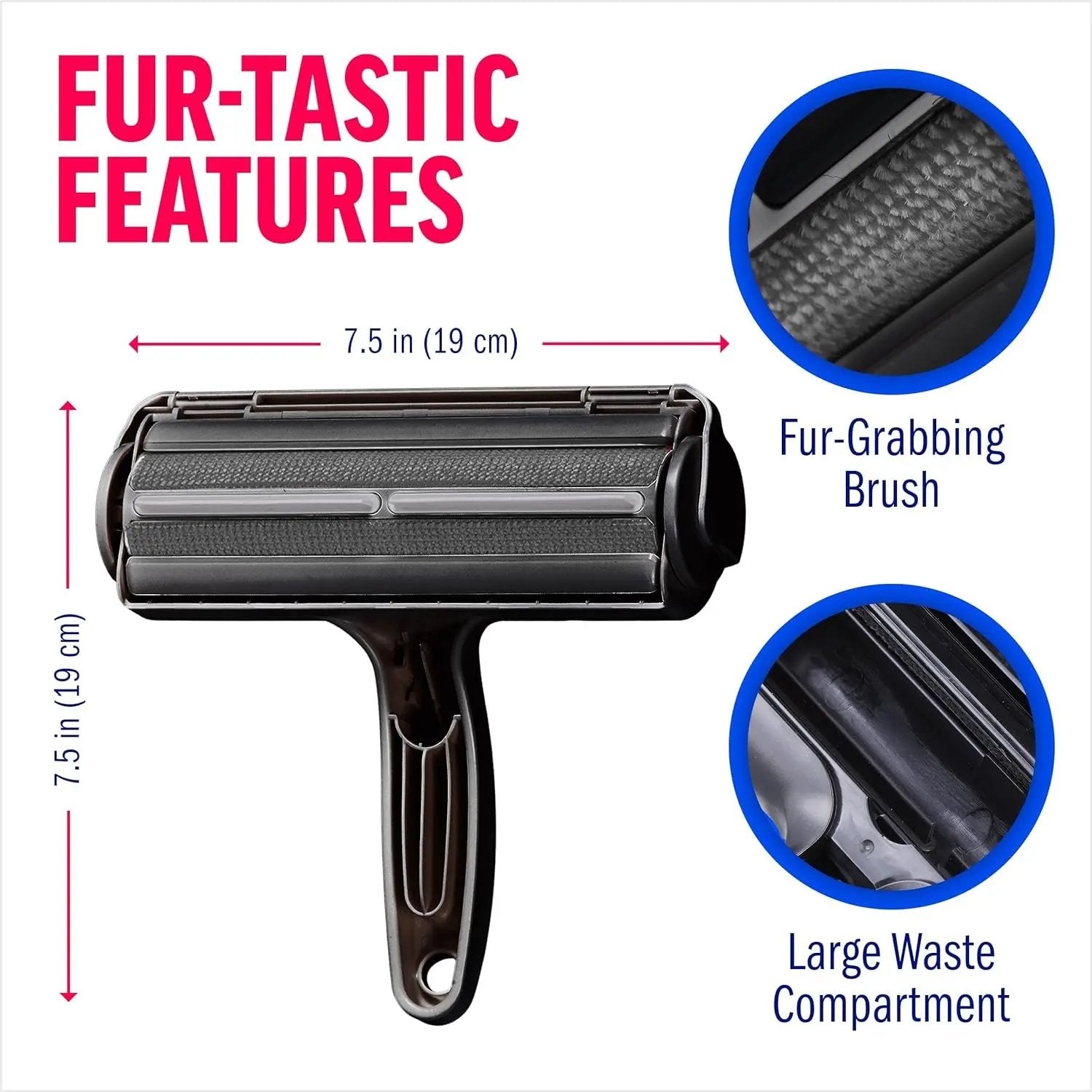 Reusable Pet Hair Remover Roller for Furniture, Carpet & Clothing