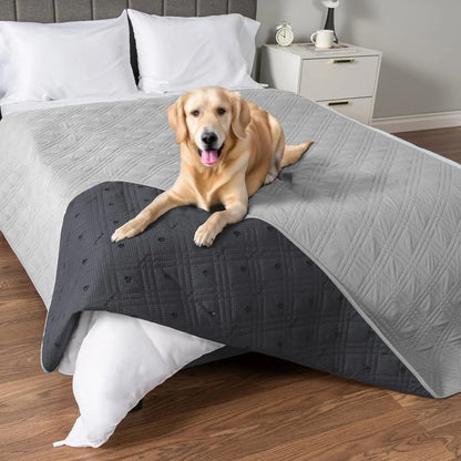 Reversible Waterproof Couch Cover – Washable Furniture Protector for Pets Light Grey 102 X 82 Inches