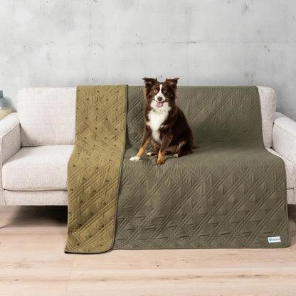 Reversible Waterproof Couch Cover – Washable Furniture Protector for Pets Olive Green