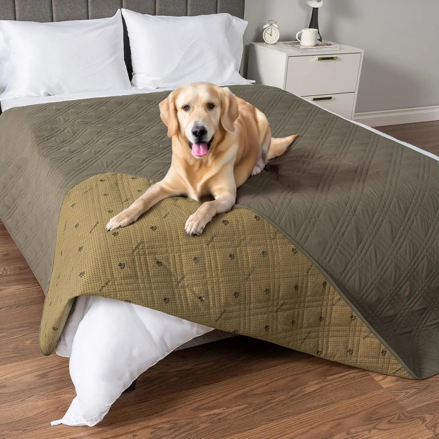 Reversible Waterproof Couch Cover – Washable Furniture Protector for Pets Olive Green 102 X 82 Inches