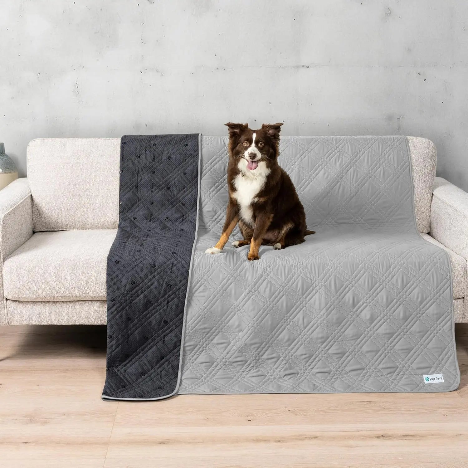 Reversible Waterproof Couch Cover – Washable Furniture Protector for Pets Light Grey