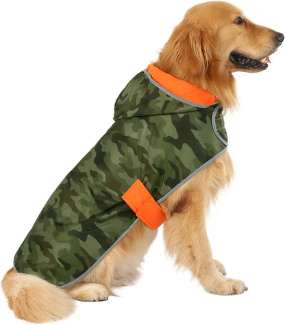 Reversible Waterproof Dog Raincoat – Hooded Slicker Poncho Jacket, S–XXXL