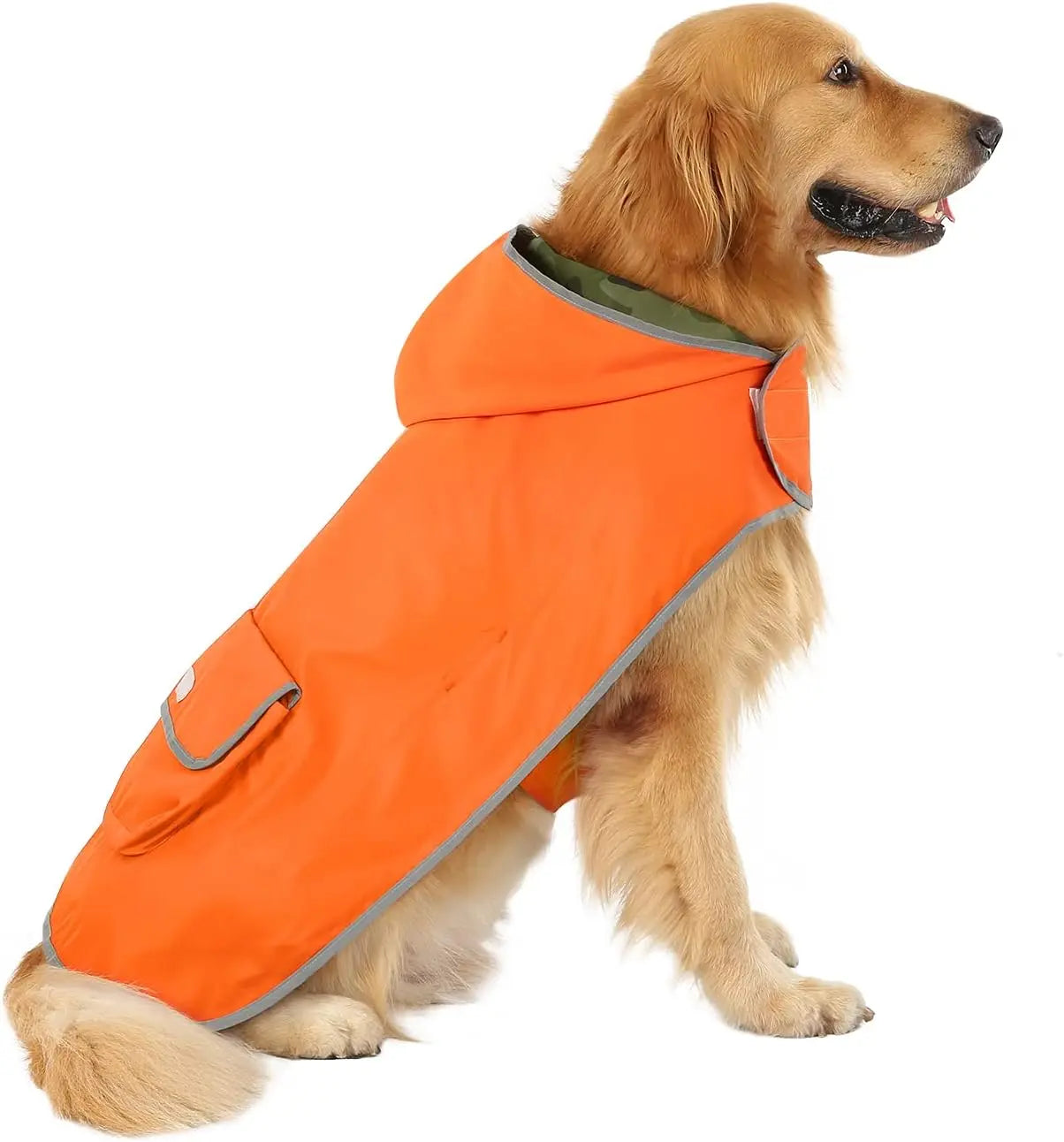 Reversible Waterproof Dog Raincoat – Hooded Slicker Poncho Jacket, S–XXXL