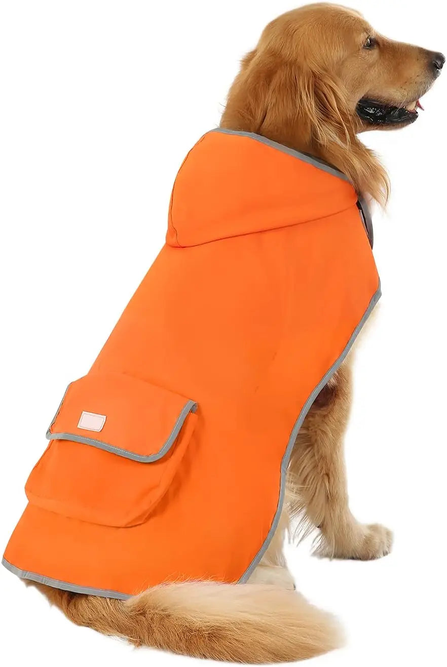 Reversible Waterproof Dog Raincoat – Hooded Slicker Poncho Jacket, S–XXXL