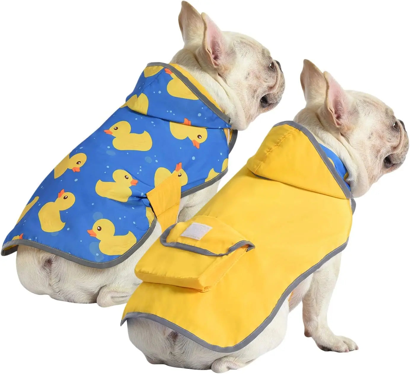 Reversible Waterproof Dog Raincoat – Hooded Slicker Poncho Jacket, S–XXXL Ducks Yellow