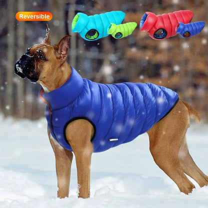 Reversible Waterproof Winter Dog Vest–3-Layer Warm Jacket for Small & Large Dogs