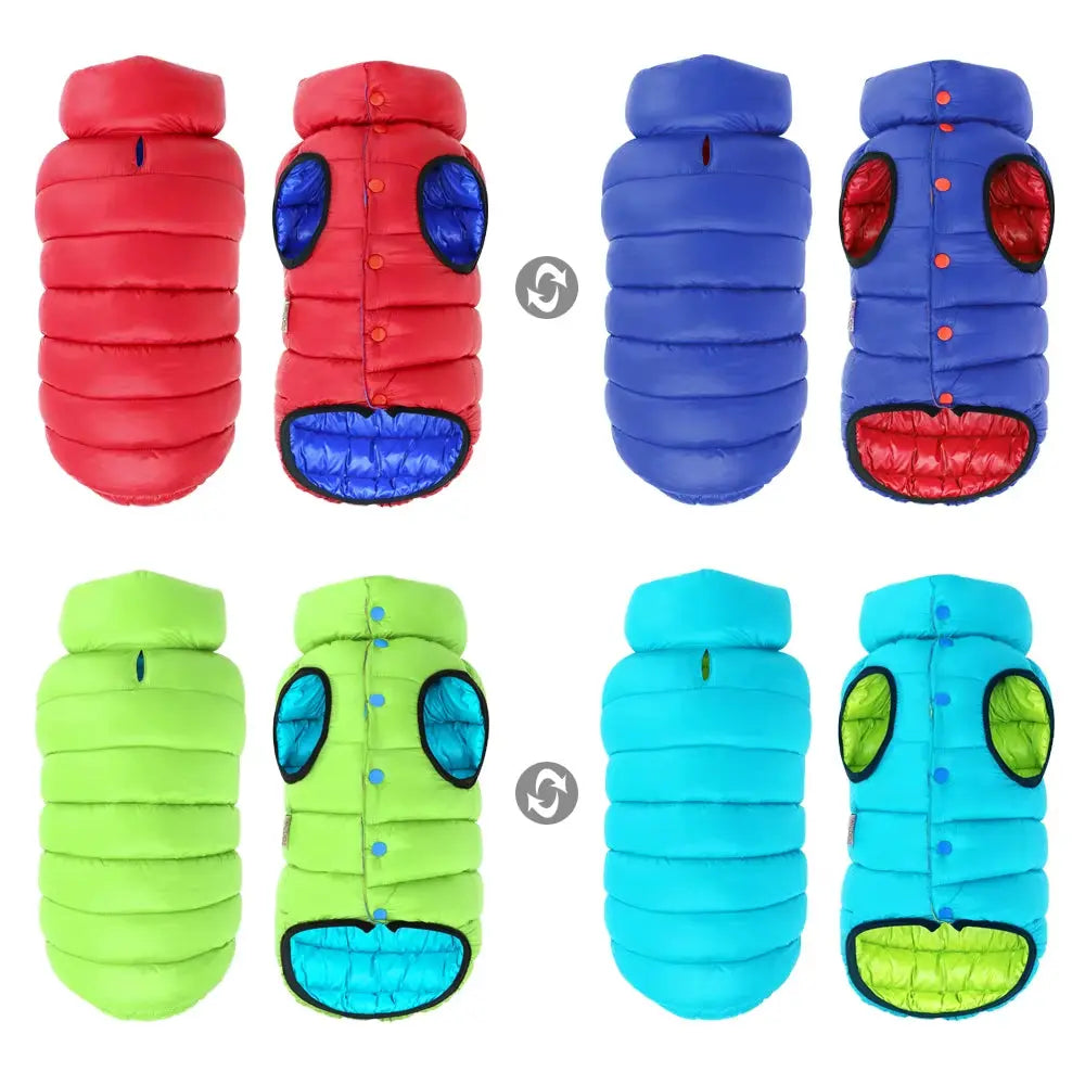 Reversible Waterproof Winter Dog Vest–3-Layer Warm Jacket for Small & Large Dogs