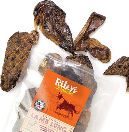 Riley’s Dehydrated Lamb Lung Dog Treats – Single Ingredient, USA Made, 6 oz 6 Ounce (Pack Of 1)