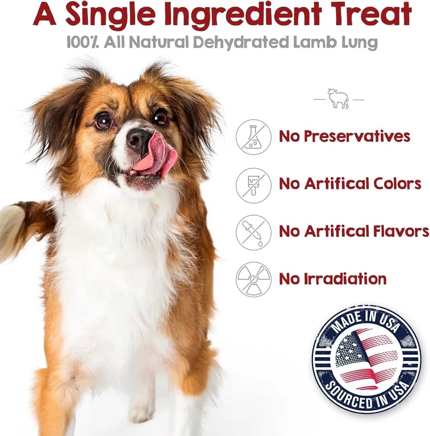 Riley’s Dehydrated Lamb Lung Dog Treats – Single Ingredient, USA Made, 6 oz