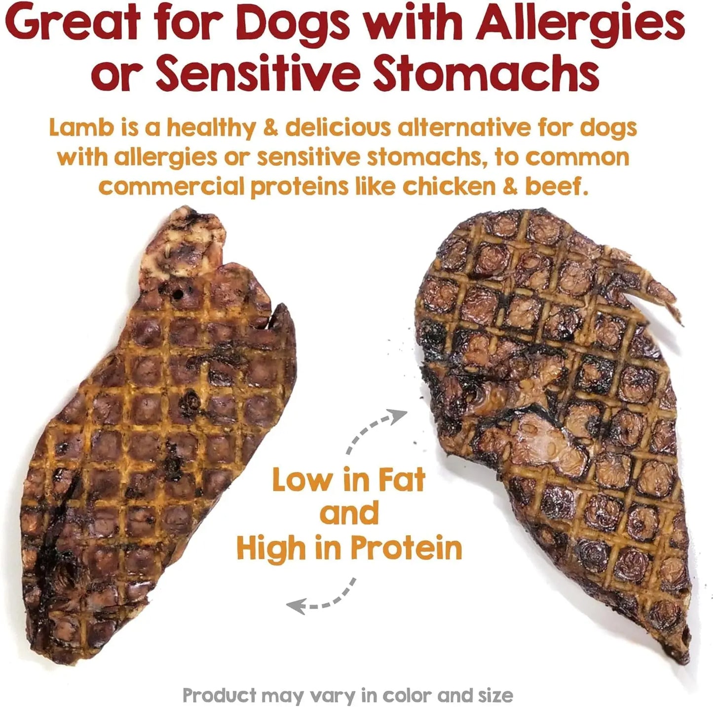 Riley’s Dehydrated Lamb Lung Dog Treats – Single Ingredient, USA Made, 6 oz