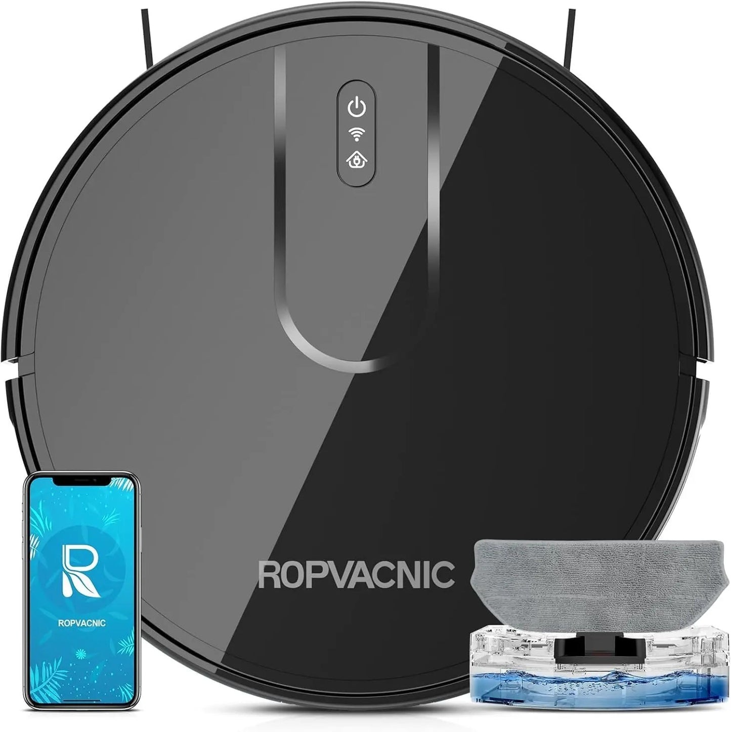 Robot Vacuum & Mop Combo 4000Pa Suction Self-Charging Smart Cleaner for Pet Hair Default Title