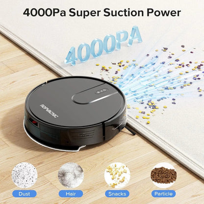Robot Vacuum & Mop Combo 4000Pa Suction Self-Charging Smart Cleaner for Pet Hair