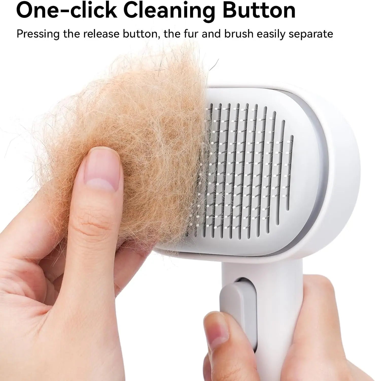 Self Cleaning Cat Brush for Shedding & Massage Short Long Hair Grooming