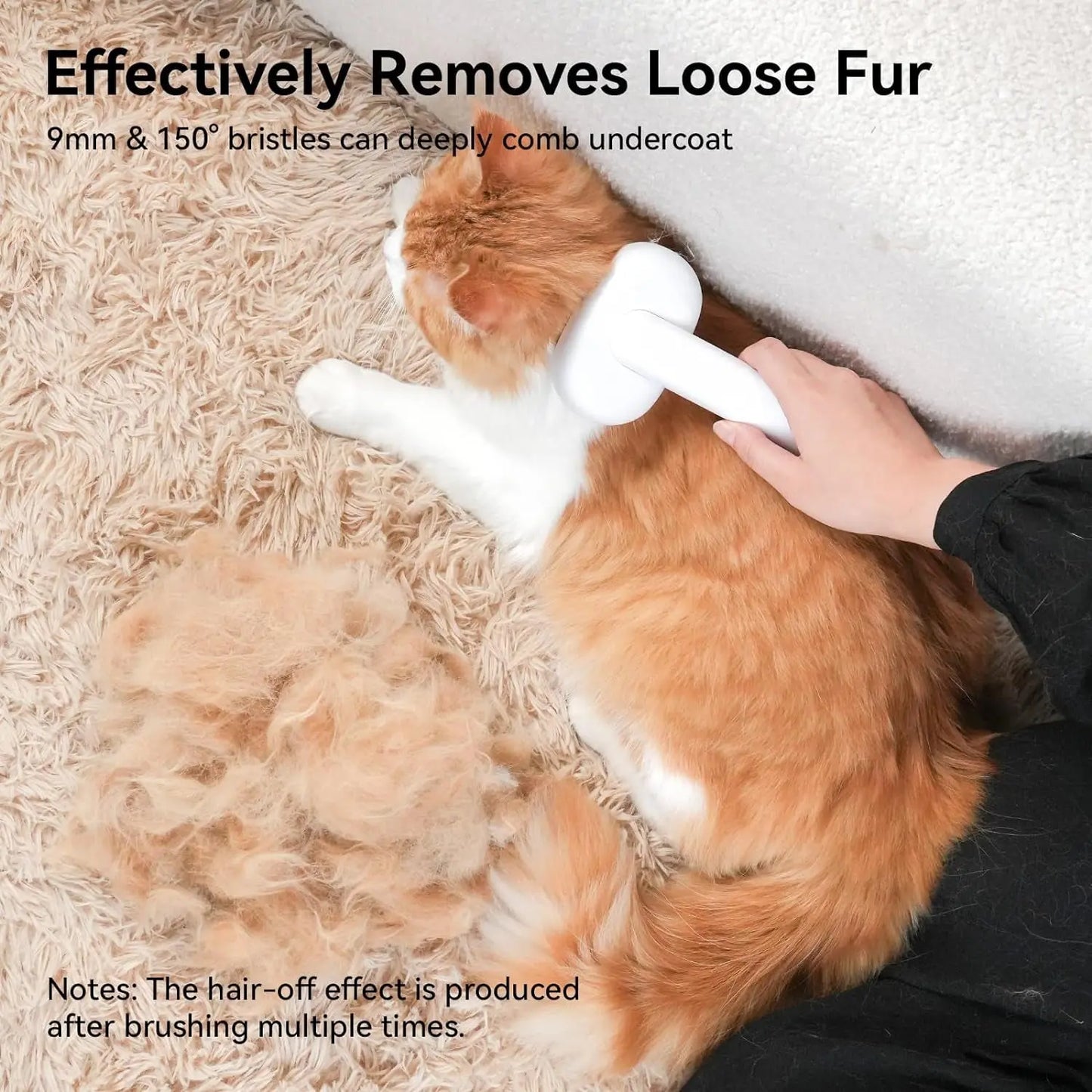 Self Cleaning Cat Brush for Shedding & Massage Short Long Hair Grooming