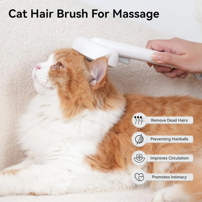 Self Cleaning Cat Brush for Shedding & Massage Short Long Hair Grooming