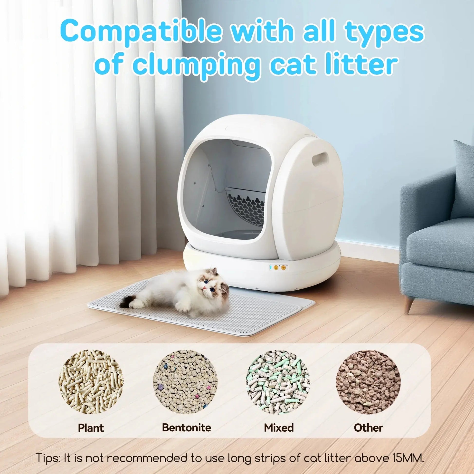 Self-Cleaning Cat Litter Box 75L XL Smart Auto Box w/ APP, Odor Control & Safety