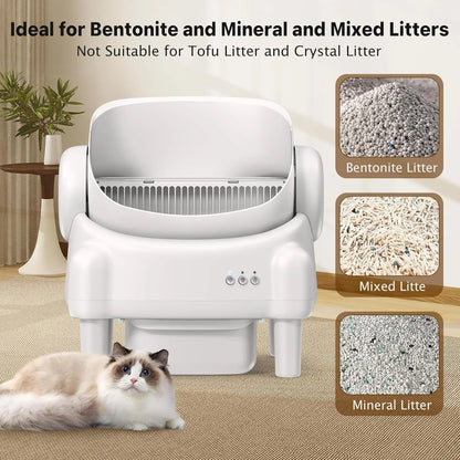 Self-Cleaning WiFi Litter Box for Multiple Cats with App Control