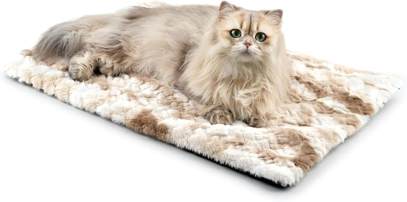 Self‑Warming Pet Bed, Ultra‑Soft Heated Pad w/ Washable Cover, For Dogs & Cats Brown 24 X 18 In