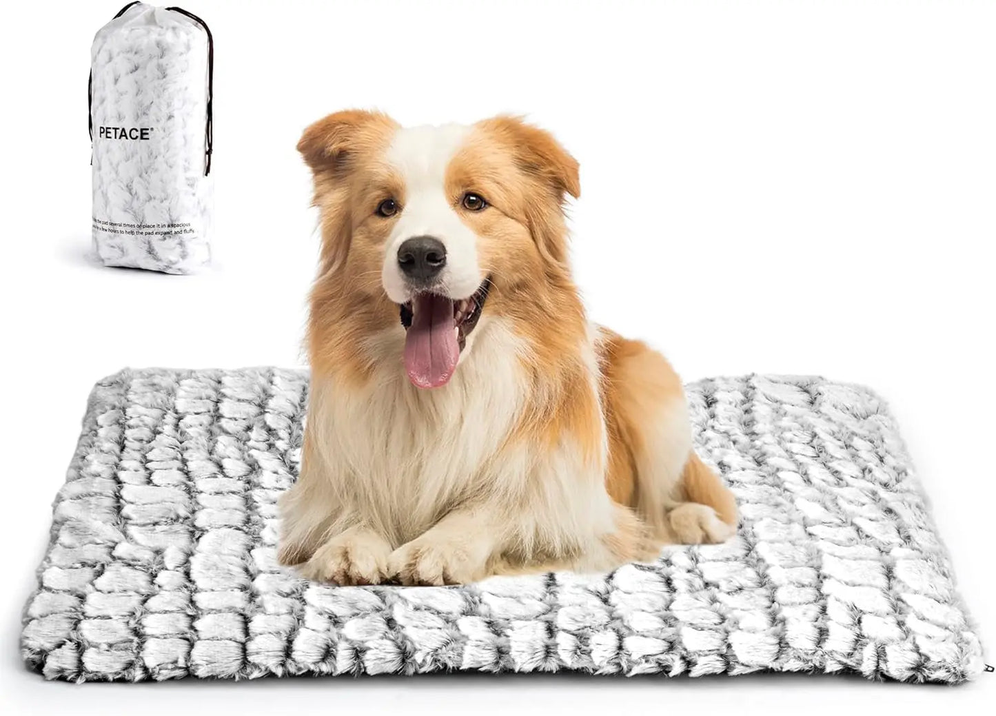 Self‑Warming Pet Bed, Ultra‑Soft Heated Pad w/ Washable Cover, For Dogs & Cats White 30 X 20 In