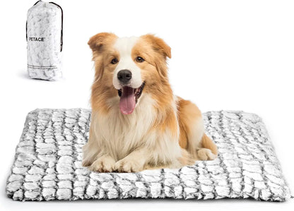 Self‑Warming Pet Bed, Ultra‑Soft Heated Pad w/ Washable Cover, For Dogs & Cats White 30 X 20 In
