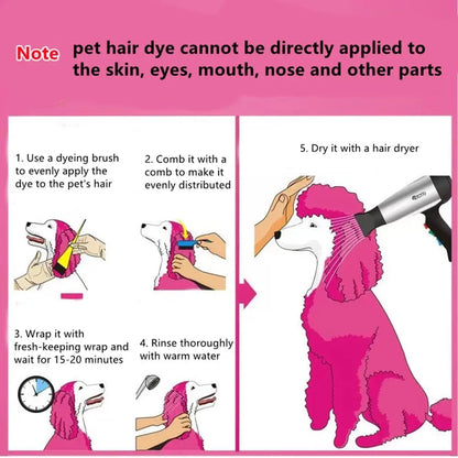 Semi-Permanent Dog Hair Dye 3-Pack – Long-Lasting, Safe, Mixable Pet Colors