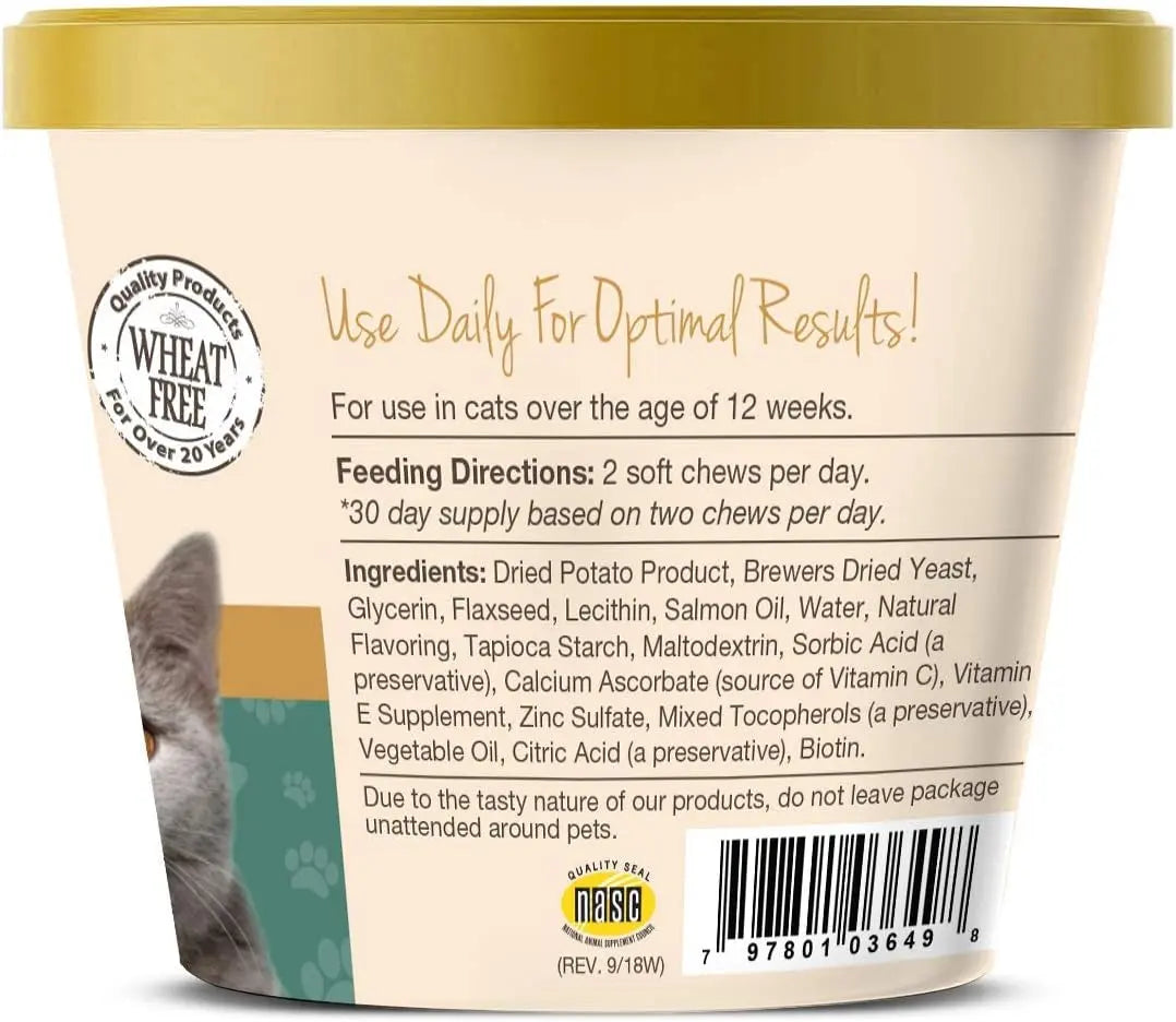 Skin & Coat Plus Omegas for Cats – 60 Soft Chews Pet Vitamins