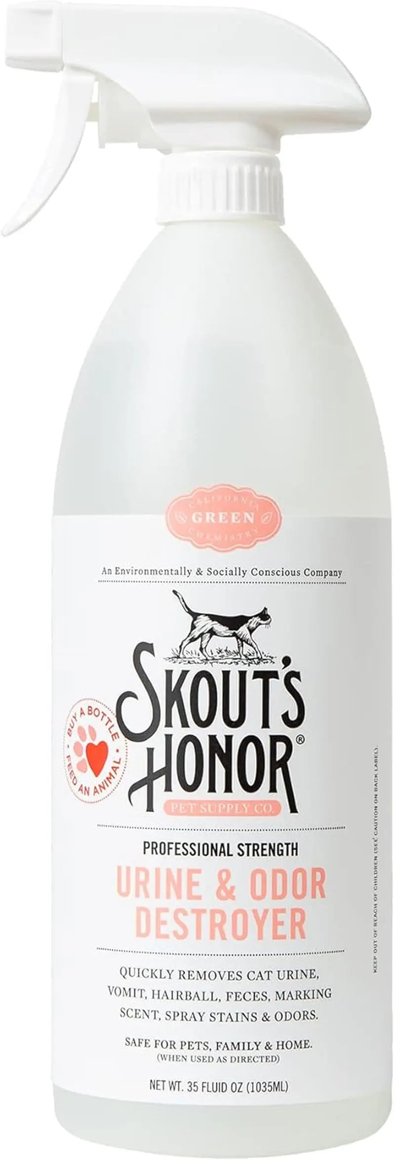 Skout's Honor Cat Urine & Odor Destroyer 35oz Carpet Cleaner Pro Strength 35 Fl Oz (Pack Of 1)