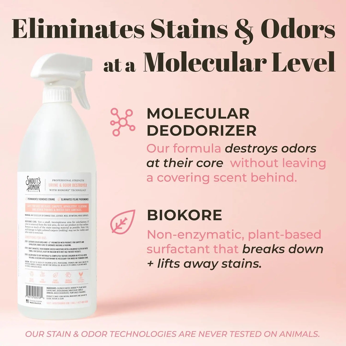 Skout's Honor Cat Urine & Odor Destroyer 35oz Carpet Cleaner Pro Strength