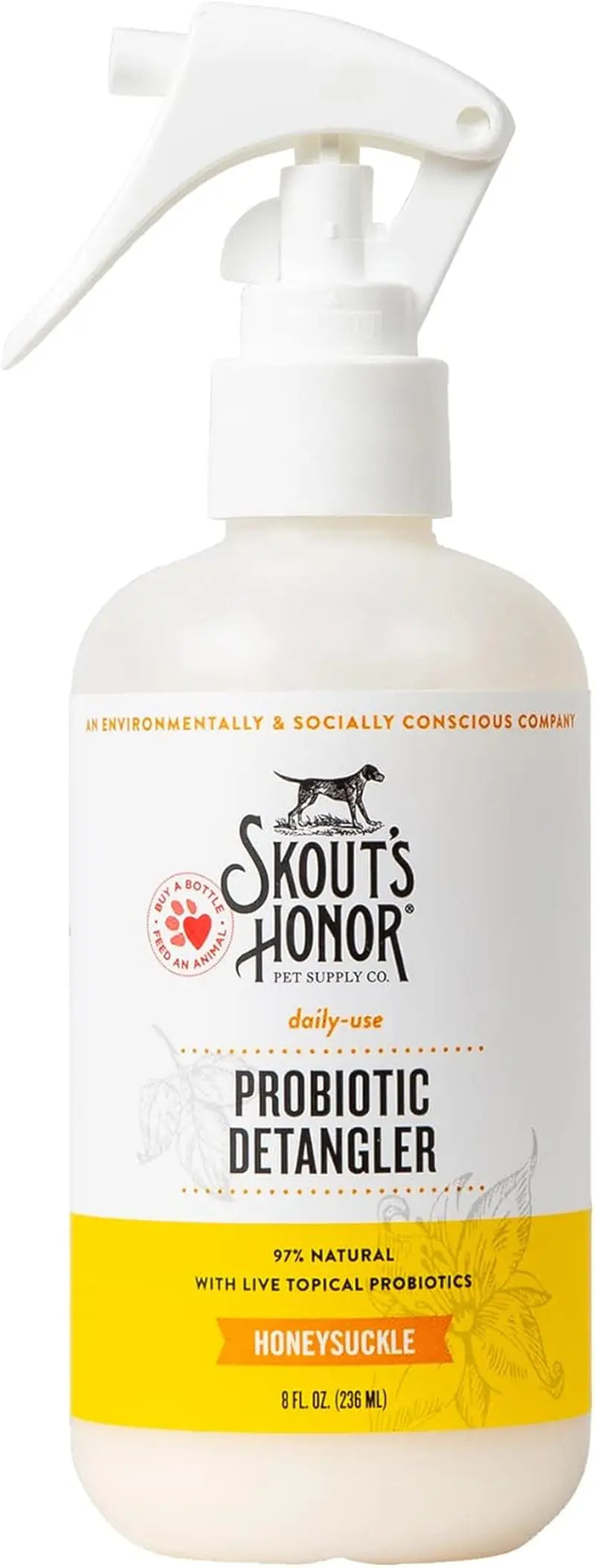 Skout’s Honor Probiotic Pet Detangler Spray – Hydrating & Conditioning Honeysuckle 1-Pack
