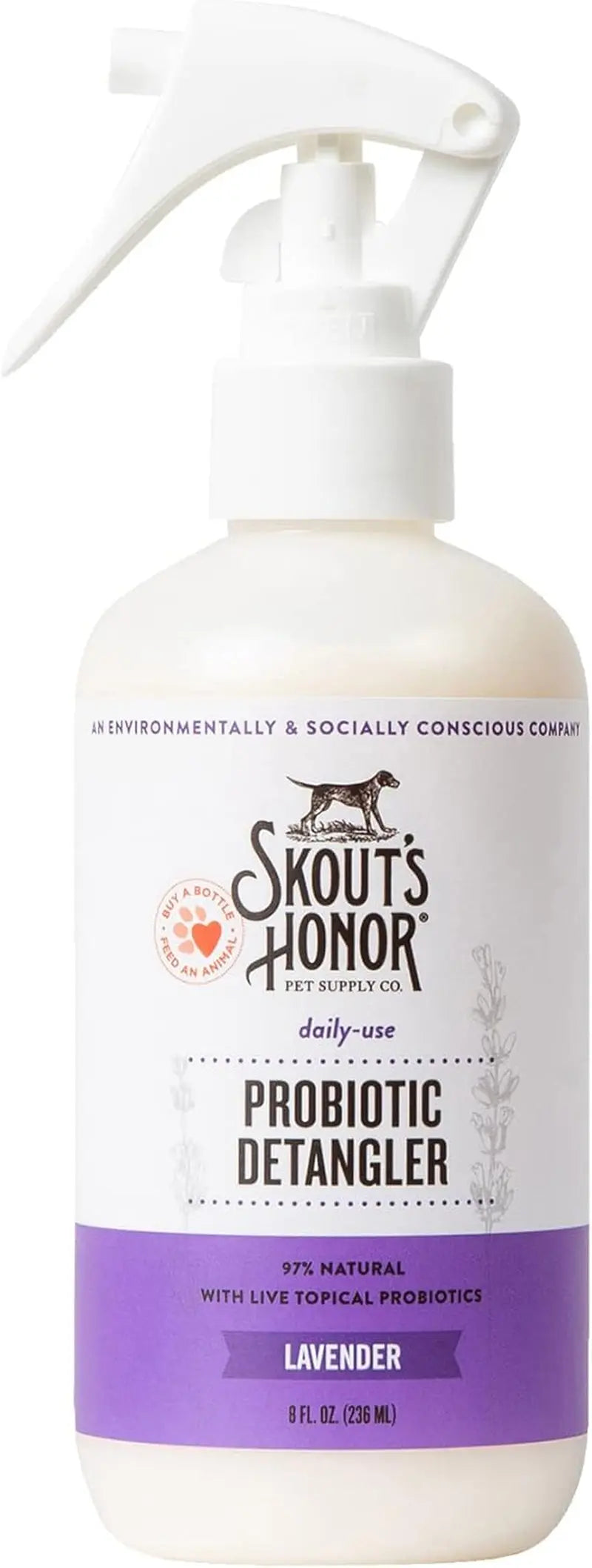 Skout’s Honor Probiotic Pet Detangler Spray – Hydrating & Conditioning Lavender 1-Pack