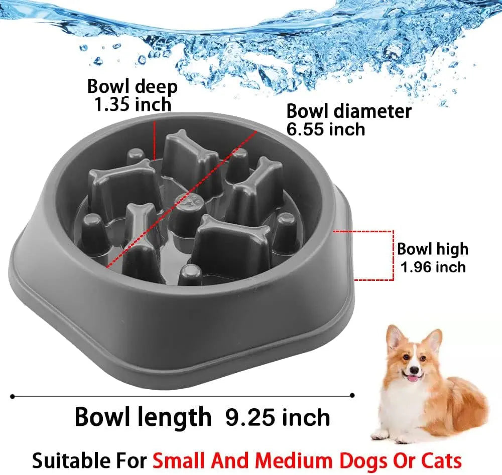 Slow Feeder Dog Bowl – Anti-Gulping, Non-Slip Design for Healthy Eating & Reduced Bloat in Small and Medium Dogs