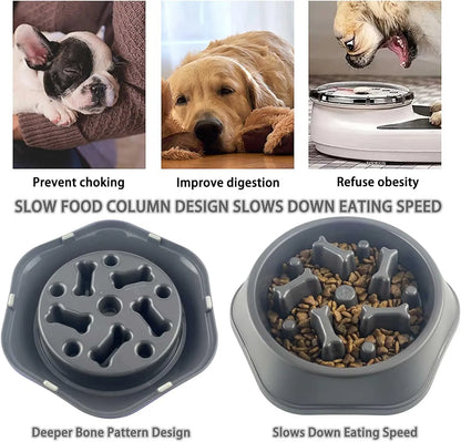 Slow Feeder Dog Bowl – Anti-Gulping, Non-Slip Design for Healthy Eating & Reduced Bloat in Small and Medium Dogs