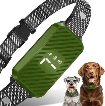 Smart AI Bark Collar for Dogs – Rechargeable Humane No-Shock Training Collar Green