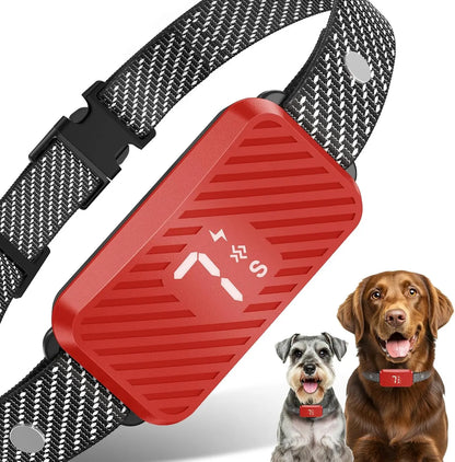 Smart AI Bark Collar for Dogs – Rechargeable Humane No-Shock Training Collar Red