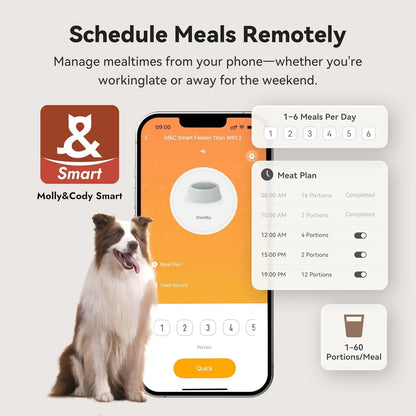 Smart Automatic Dog Feeder 14L – WiFi App Control & Dual Power For Large Dogs