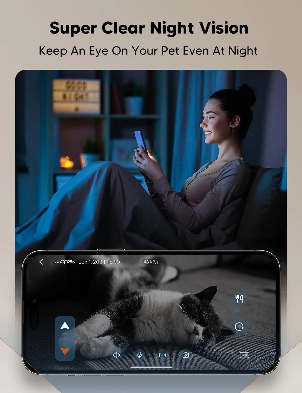 Smart Automatic Pet Feeder with Camera, WiFi 6L Dual Feeding & Two-Way Audio