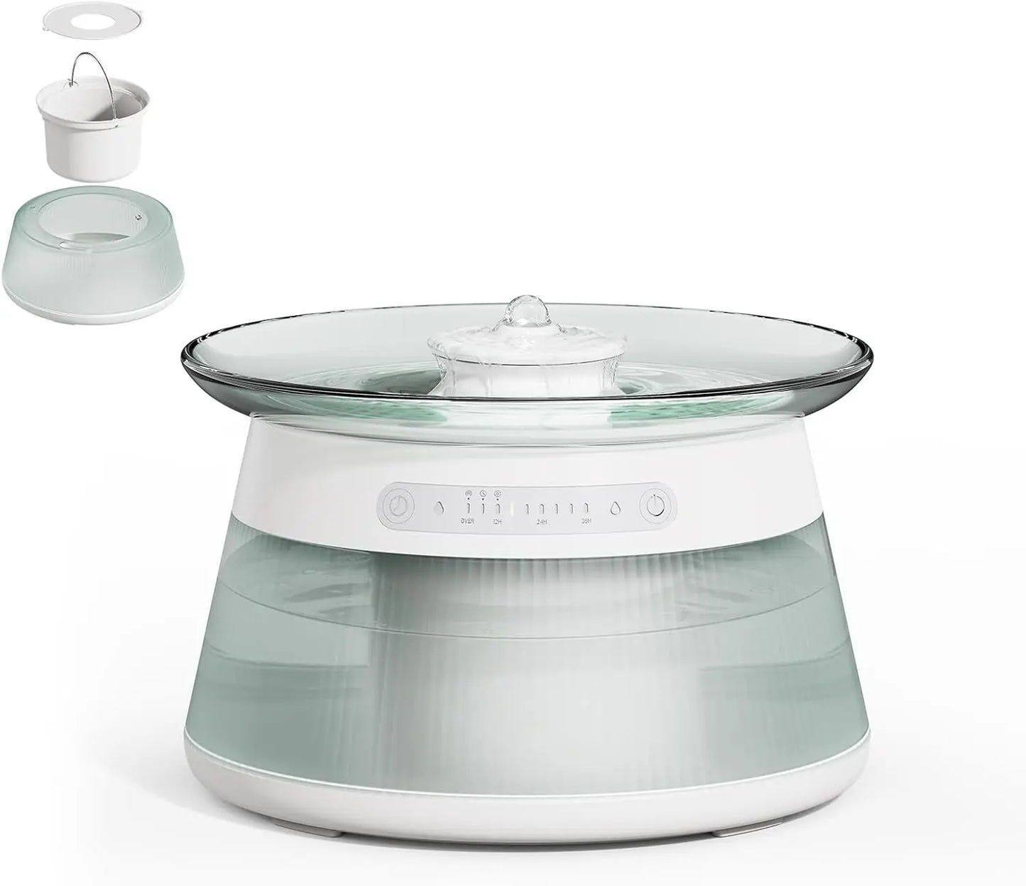 Smart Cat Water Fountain Glass Wireless Filterless 2.5L Quiet Sensor Default Title
