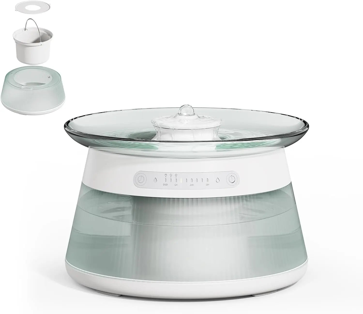 Smart Cat Water Fountain Glass Wireless Filterless 2.5L Quiet Sensor Default Title